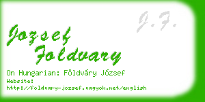 jozsef foldvary business card