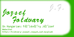 jozsef foldvary business card